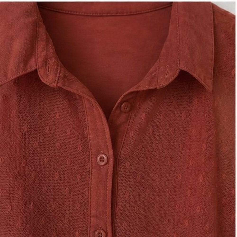 Rust Button Blouse - Picture 4 of 6